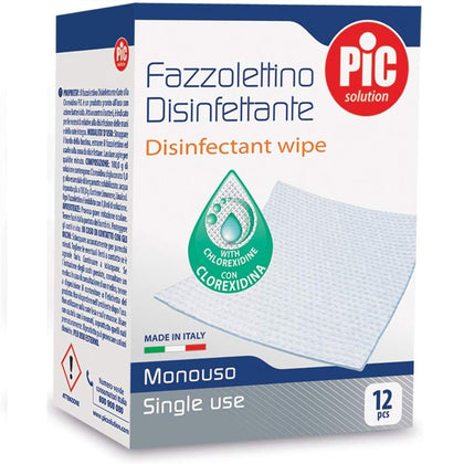 Pic Solution Fazzolettino Disinfettante Monouso 12 Pezzi