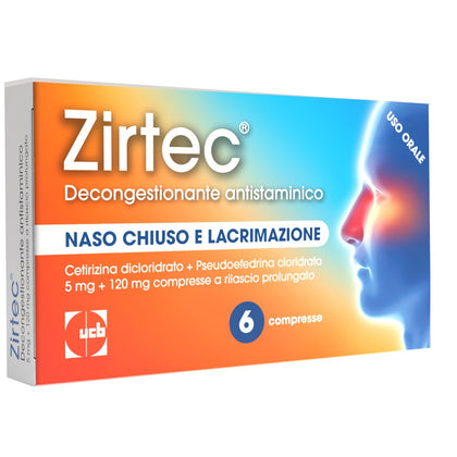 Zirtec Decongestionante Antistaminico 5mg+120mg 6 Compresse