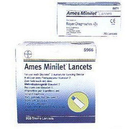 Ames Minilet Lancet 25 Pezzi