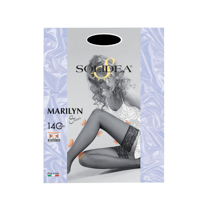 Solidea Calze Autoreggenti Marilyn 140 Sheer Nero Taglia 2-m