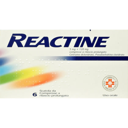 Reactine 6 Compresse 5mg+120mg Rilascio Prolungato