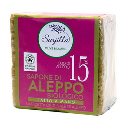 Sapone Aleppo 15% Cubo 200g